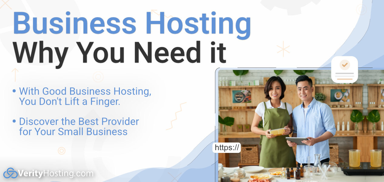 what is business hosting top banner small business owners standing in store
